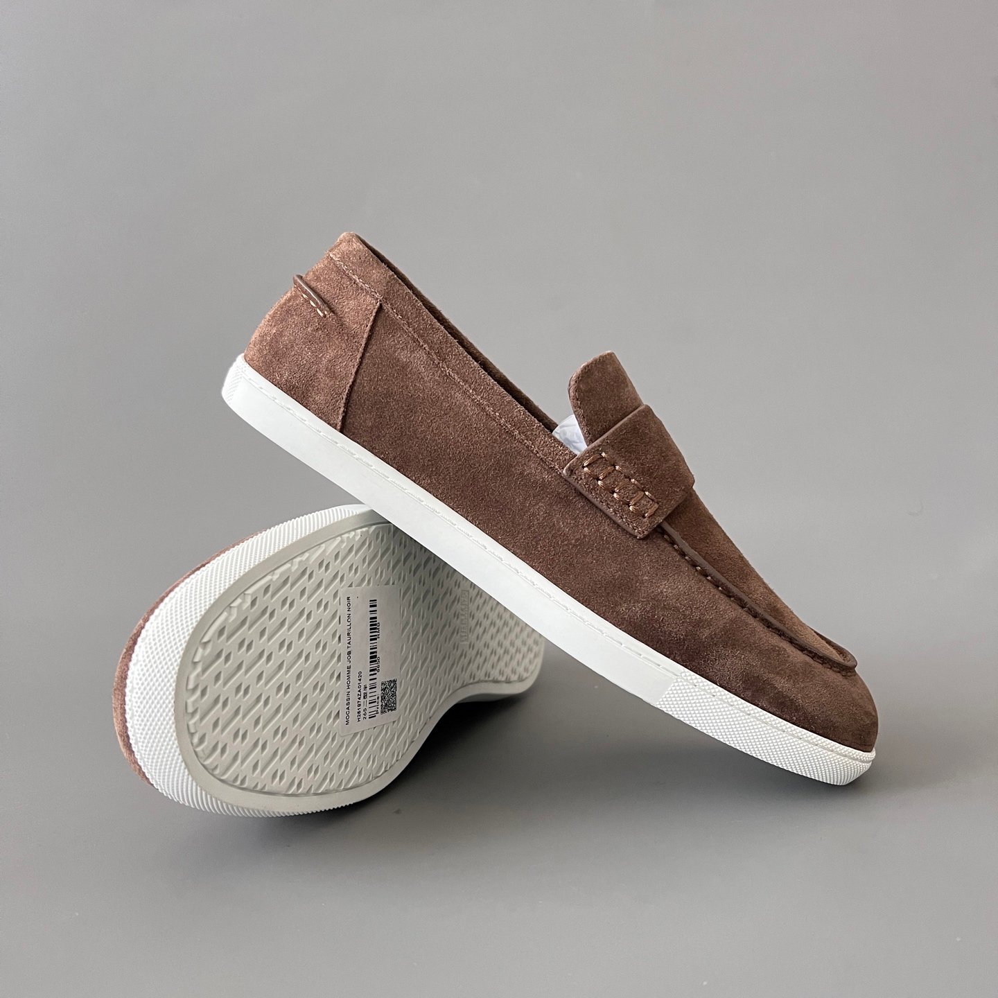 AuroraCustom Hermès Job Series Suede Loafers (Classic Chestnut Suede & White TPU Sole Edition) - Image 7