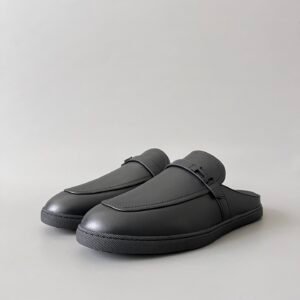 AuroraCustom Hermès Likely Series Smooth Calfskin Loafer Mules (Triple Stealth Black Edition)