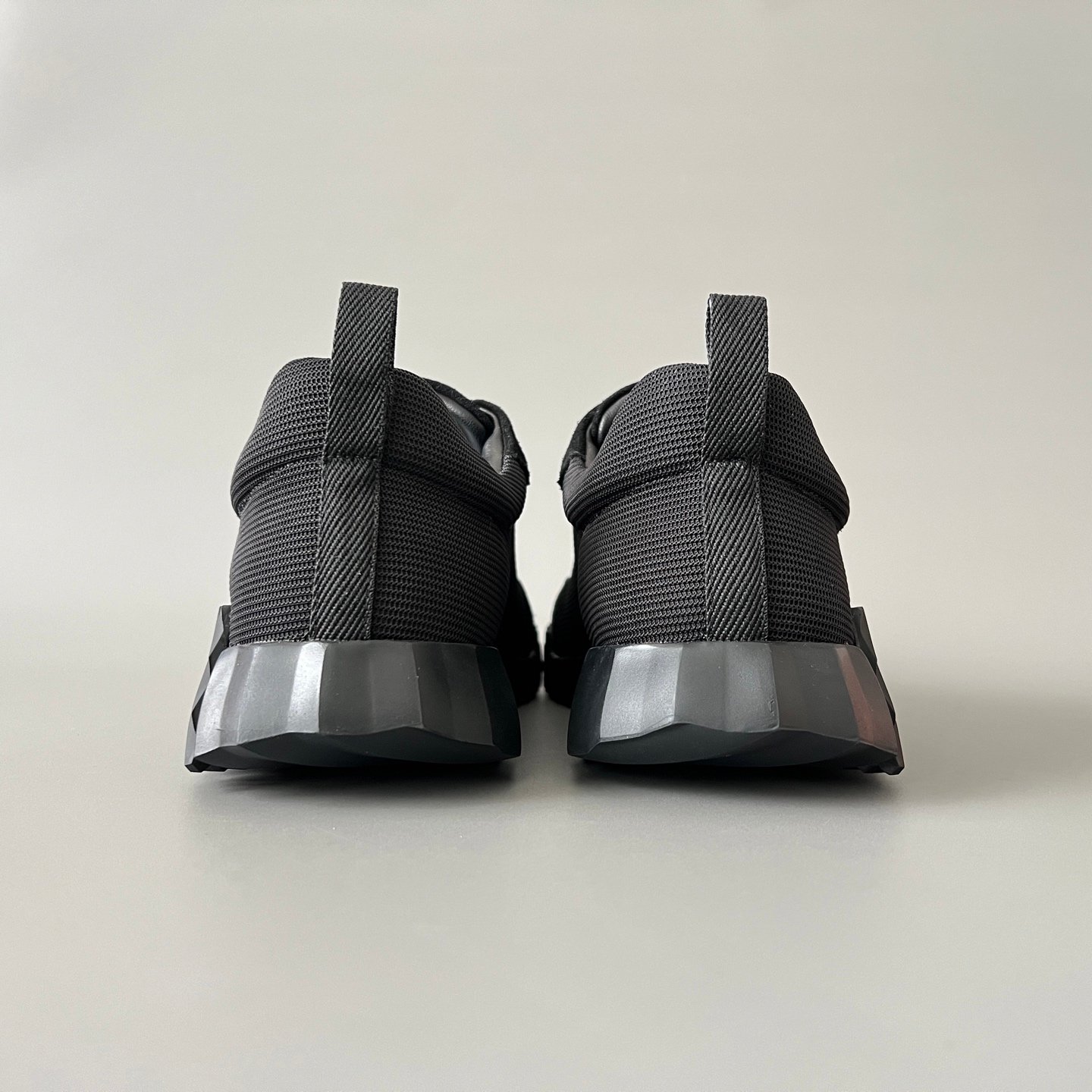 AuroraCustom Hermès Bouncing Series Leather & Technical Canvas Leisure Trainers (Triple Stealth Black & Charcoal Mesh Edition) - Image 5