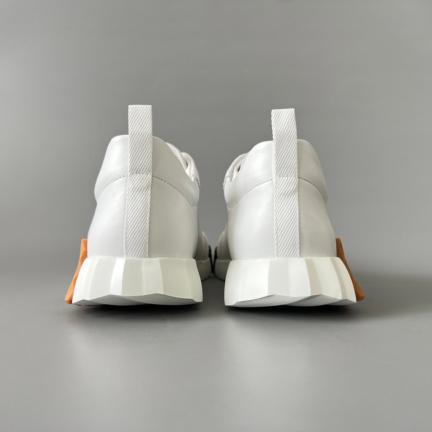 AuroraCustom Hermès Bouncing Series Leather & Suede Leisure Trainers (Pristine White & Caramel Brown Suede Edition) - Image 5