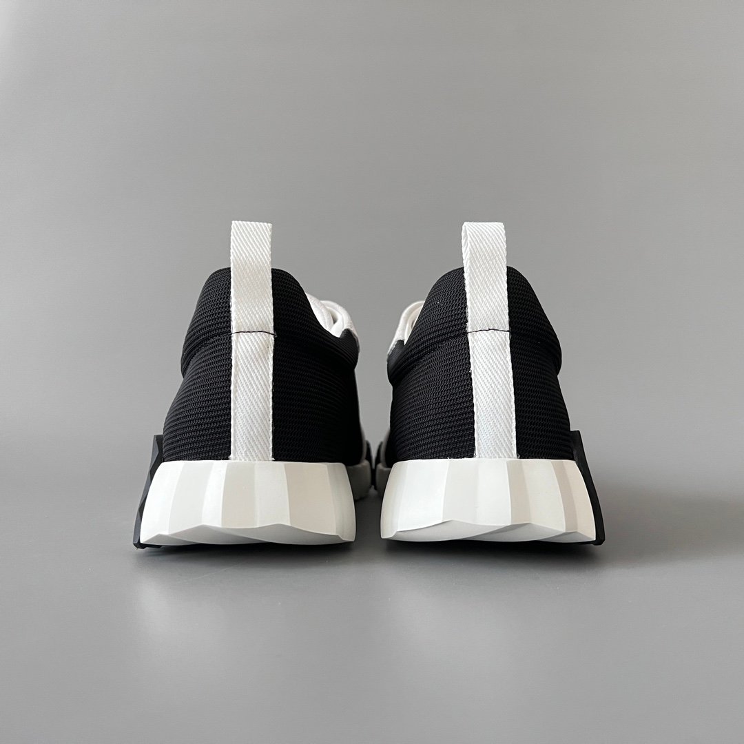 AuroraCustom Hermès Bouncing Series Leather & Technical Canvas Leisure Trainers (Panda Black & White Mesh Edition) - Image 5