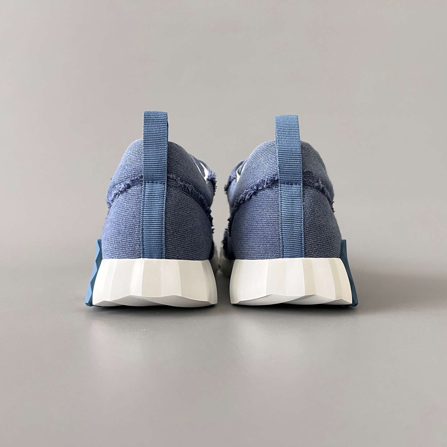 AuroraCustom Hermès Bouncing Series Frayed Edge Canvas Leisure Trainers (Deep Indigo Edition) - Image 5