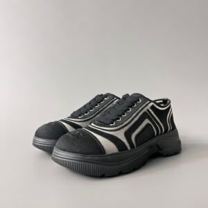 AuroraCustom Chanel 25B Series Mesh & Canvas Low-Top Sneakers (Stealth Noir Black & Tech TPU Foam Bottom Edition)