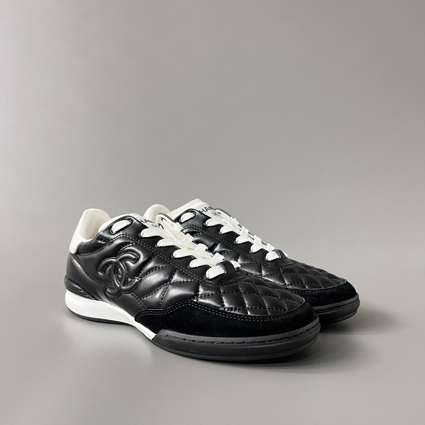 AuroraCustom Chanel 25S Series GAT Lo-Top Sneakers (Stealth Noir Black, Quilted Calfskin & EVA/Rubber Hybrid Sole Edition) - Image 3