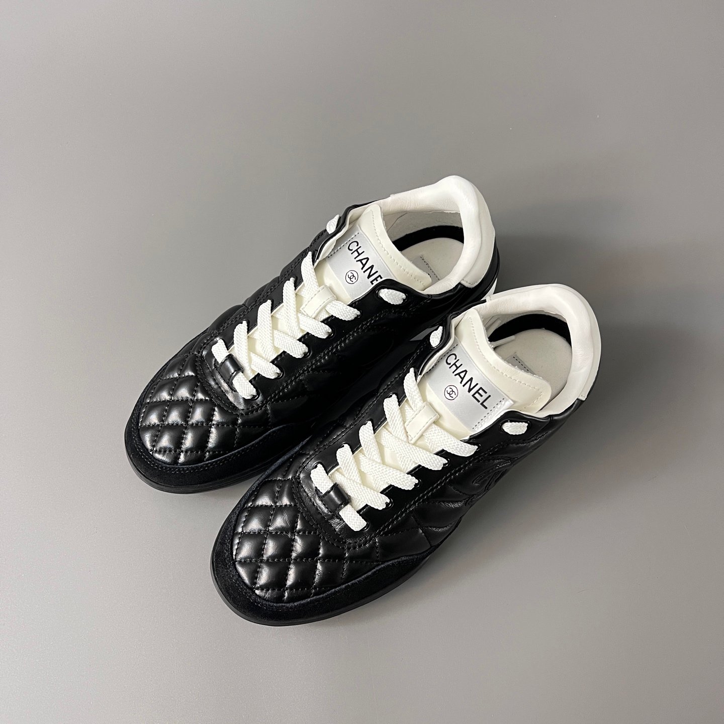AuroraCustom Chanel 25S Series GAT Lo-Top Sneakers (Stealth Noir Black, Quilted Calfskin & EVA/Rubber Hybrid Sole Edition) - Image 8