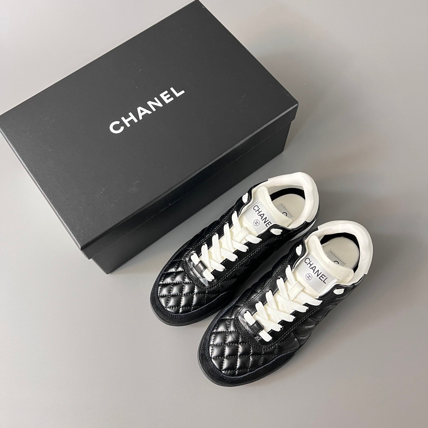 AuroraCustom Chanel 25S Series GAT Lo-Top Sneakers (Stealth Noir Black, Quilted Calfskin & EVA/Rubber Hybrid Sole Edition) - Image 9