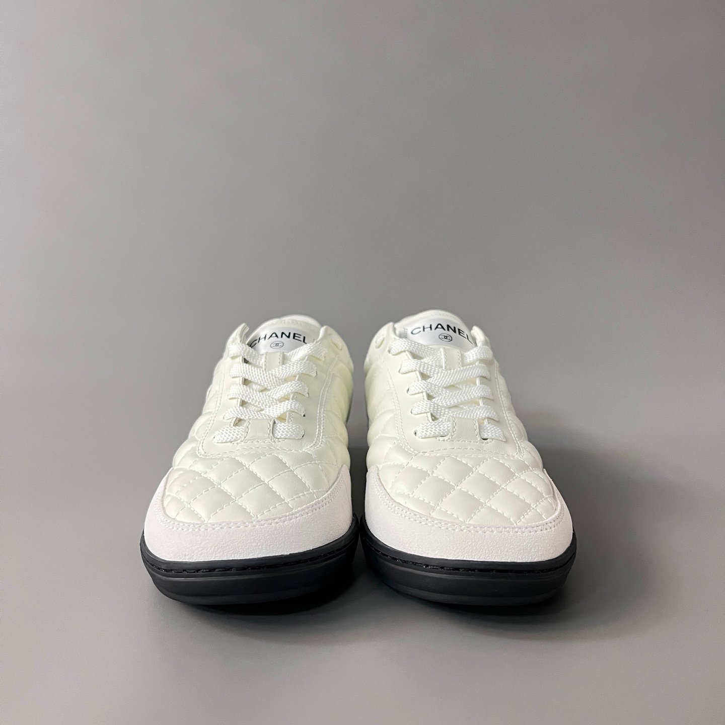 AuroraCustom Chanel 25S Series GAT Lo-Top Sneakers (Pristine White, Quilted Calfskin & EVA/Rubber Hybrid Sole Edition) - Image 2
