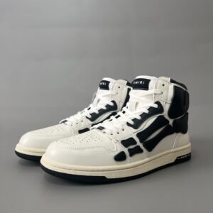 AuroraCustom Amiri Skel Top High Series Sneakers (Classic Panda White & Black Bone Applique Edition)