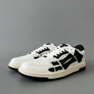 AuroraCustom Amiri Skel Top Low Series Sneakers (Classic Panda White & Black Bone Applique Edition)