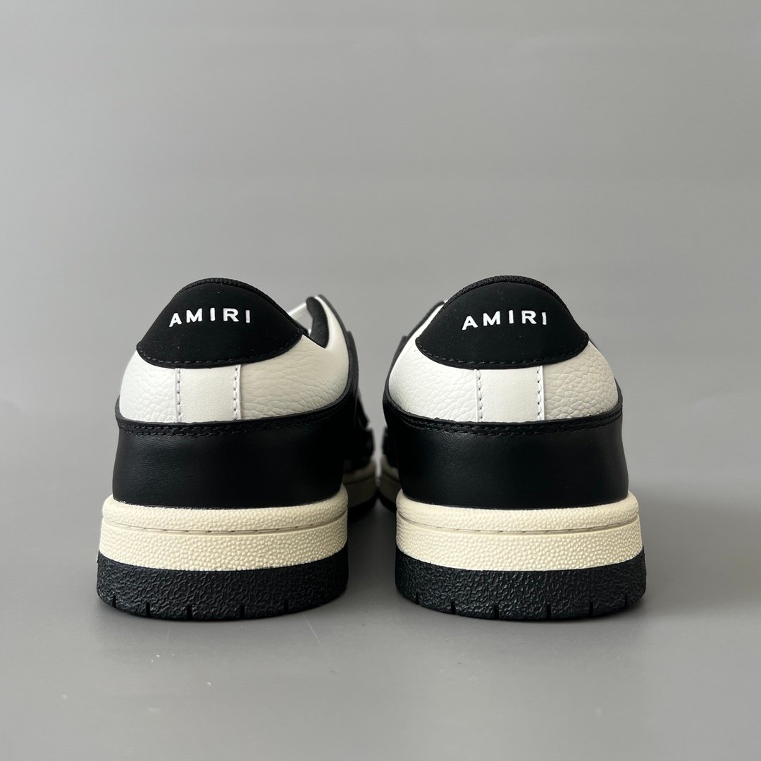 AuroraCustom Amiri Skel Top Low Series Sneakers (Reverse Panda Black Toe & Black Bone Applique Edition) - Image 5