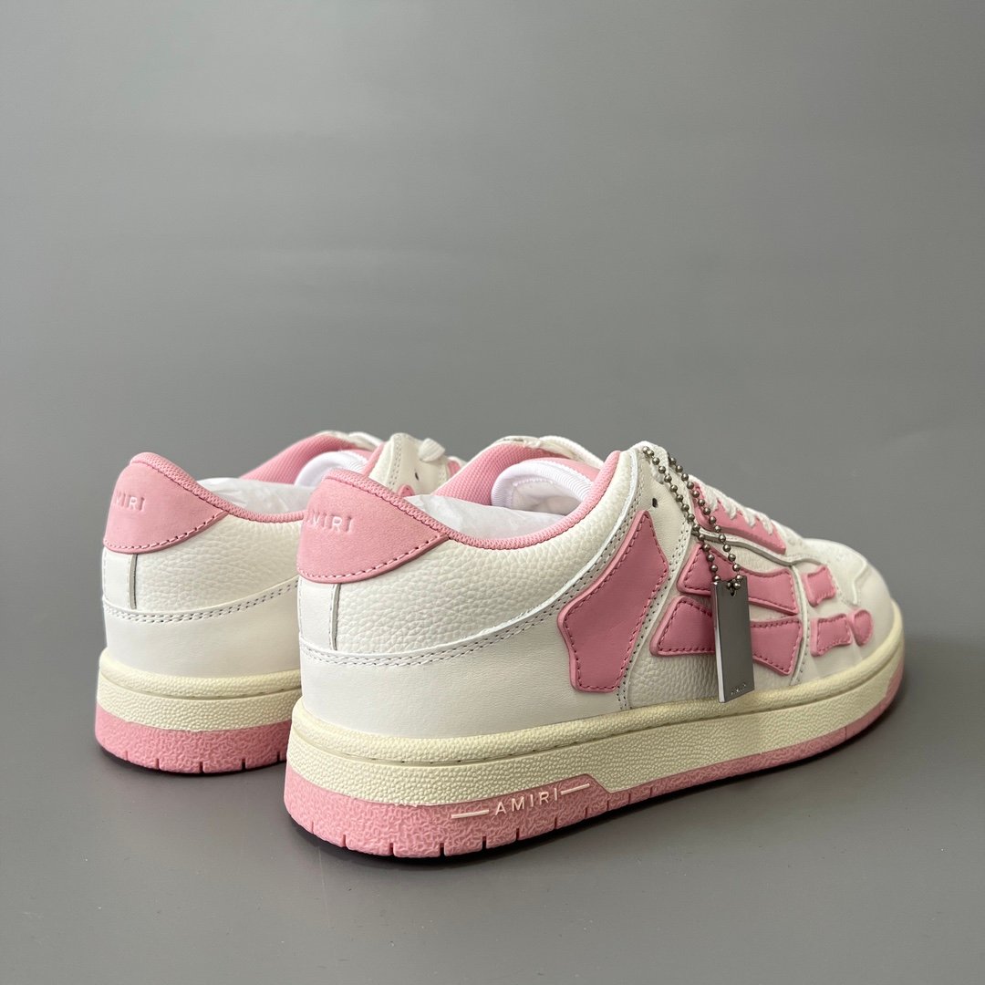 AuroraCustom Amiri Skel Top Low Series Sneakers (Soft Sakura Pink & Tonal Pink Bone Applique Edition) - Image 4