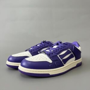 AuroraCustom Amiri Skel Top Low Series Sneakers (Deep Court Purple & Tonal Purple Bone Applique Edition)