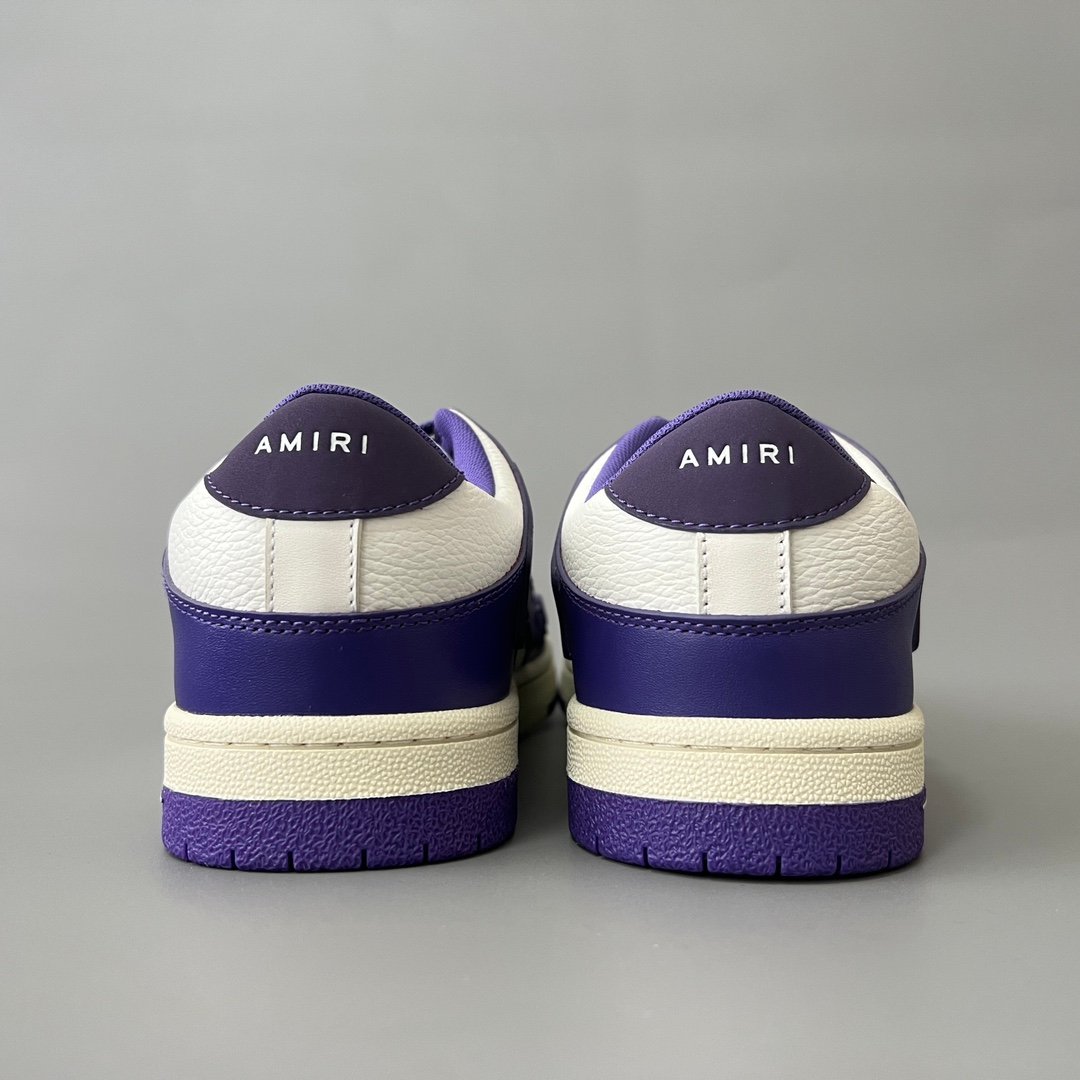 AuroraCustom Amiri Skel Top Low Series Sneakers (Deep Court Purple & Tonal Purple Bone Applique Edition) - Image 5