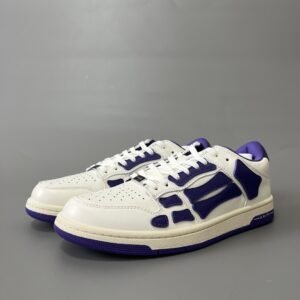 AuroraCustom Amiri Skel Top Low Series Sneakers (Deep Court Purple & Tonal Purple Bone Applique Edition)
