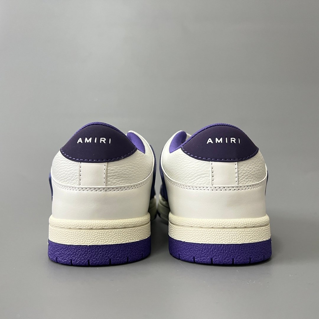 AuroraCustom Amiri Skel Top Low Series Sneakers (Deep Court Purple & Tonal Purple Bone Applique Edition) - Image 5