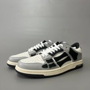 AuroraCustom Amiri Skel Top Low Series Sneakers (Slate Grey Grey Toe & Black Bone Applique Edition)
