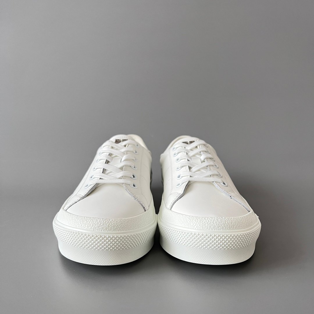 AuroraCustom Givenchy City Court Sneakers (Pristine White Silk Calfskin & Wrap-Around Oversized Sans-Serif Logo Edition) - Image 2