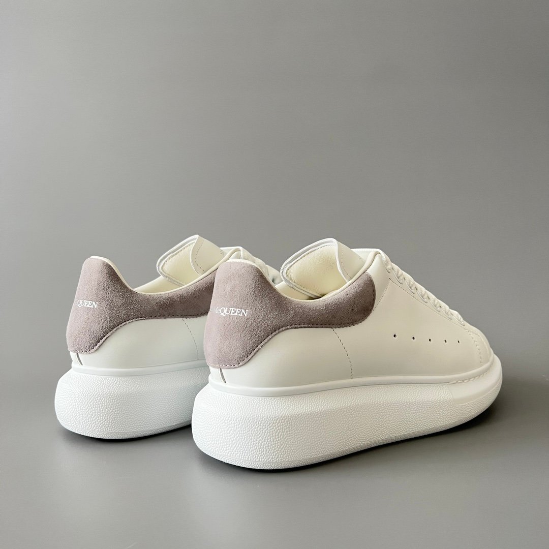 AuroraCustom Alexander McQueen Oversized Sneakers (Premium Off-White Silk Calfskin & Luxury Grey Suede Heel Tab Edition) - Image 4