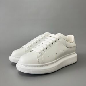 AuroraCustom Alexander McQueen Oversized Sneakers (Premium Off-White Silk Calfskin Monochromatic Tonal Edition)
