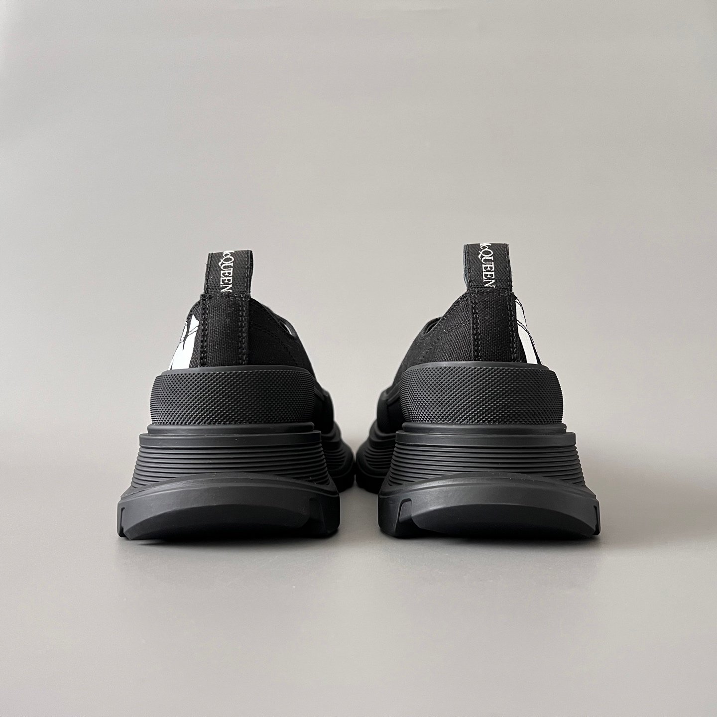 AuroraCustom Alexander McQueen Tread Slick Low-Top Sneakers (Premium High-Density Black Canvas & Graffiti Logo Print Edition) - Image 5