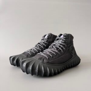 AuroraCustom Bottega Veneta Denver High-Top Casual Sneakers (Premium High-Density Stealth Black Textile & Sculpted TPU Injection Sole Men's Edition)