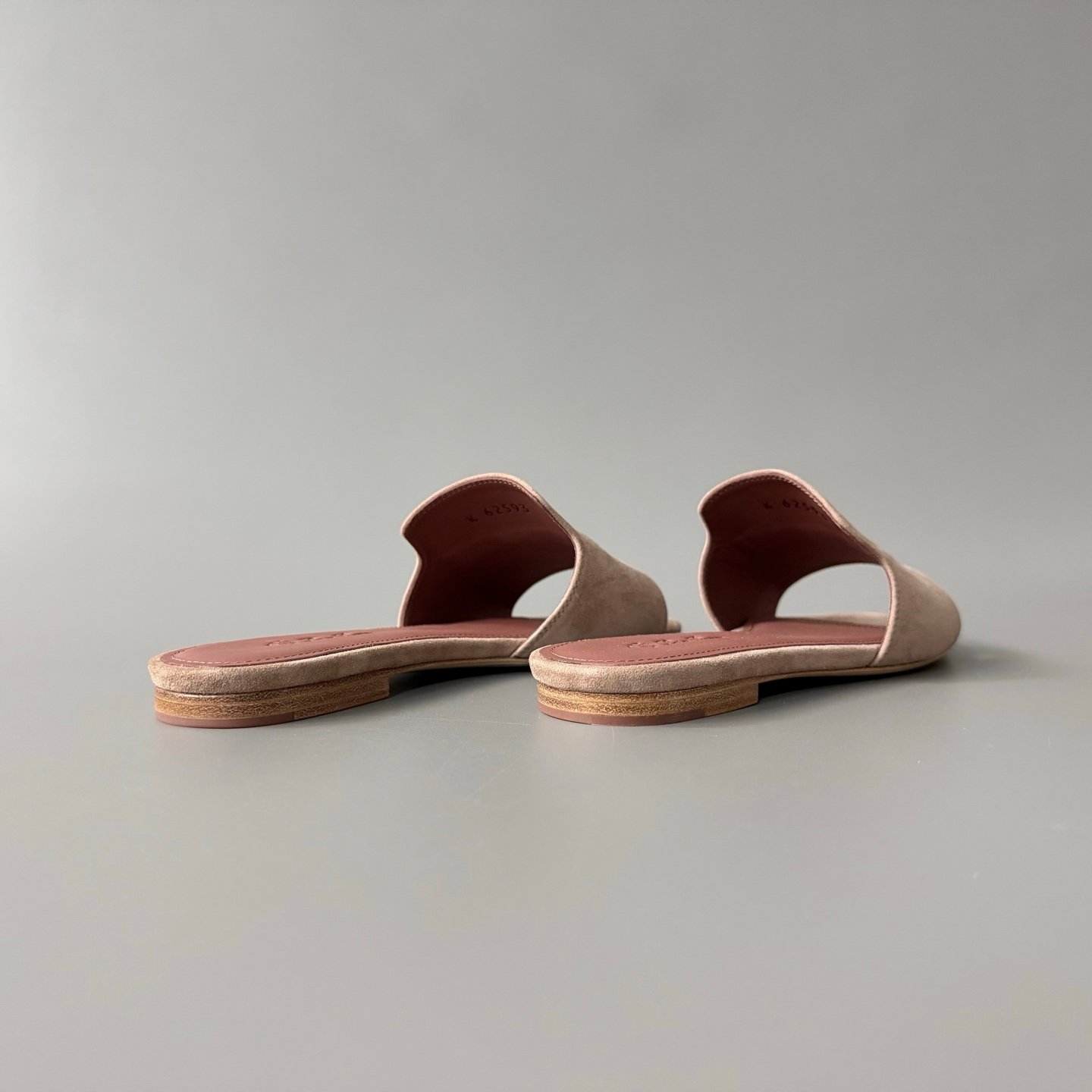 AuroraCustom Loro Piana Summer Charms Flat Slide Sandals (Premium Imported Suede Leather & Signature Silver Metal Charms Women's Rose Taupe Edition) - Image 4