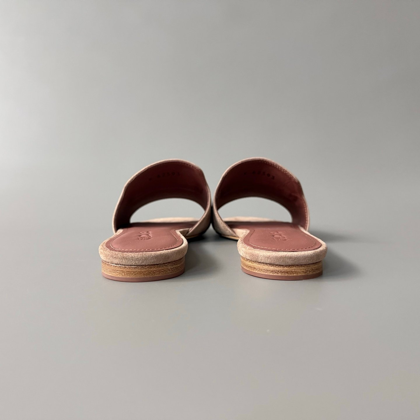 AuroraCustom Loro Piana Summer Charms Flat Slide Sandals (Premium Imported Suede Leather & Signature Silver Metal Charms Women's Rose Taupe Edition) - Image 5