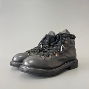 AuroraCustom Guidi 19 Classic Hiking Boots (Handcrafted Goodyear Welted Washed Horse Leather Matte Black Mountain Edition)