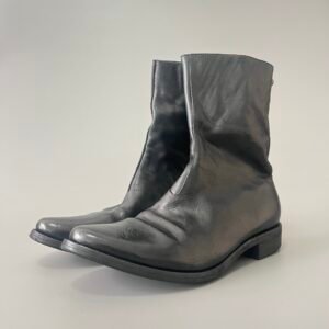 AuroraCustom Guidi 788Z Classic Back-Zip Mid-Calf Short Boots (Handcrafted Goodyear Welted Washed Horse Leather Matte Black Edition)