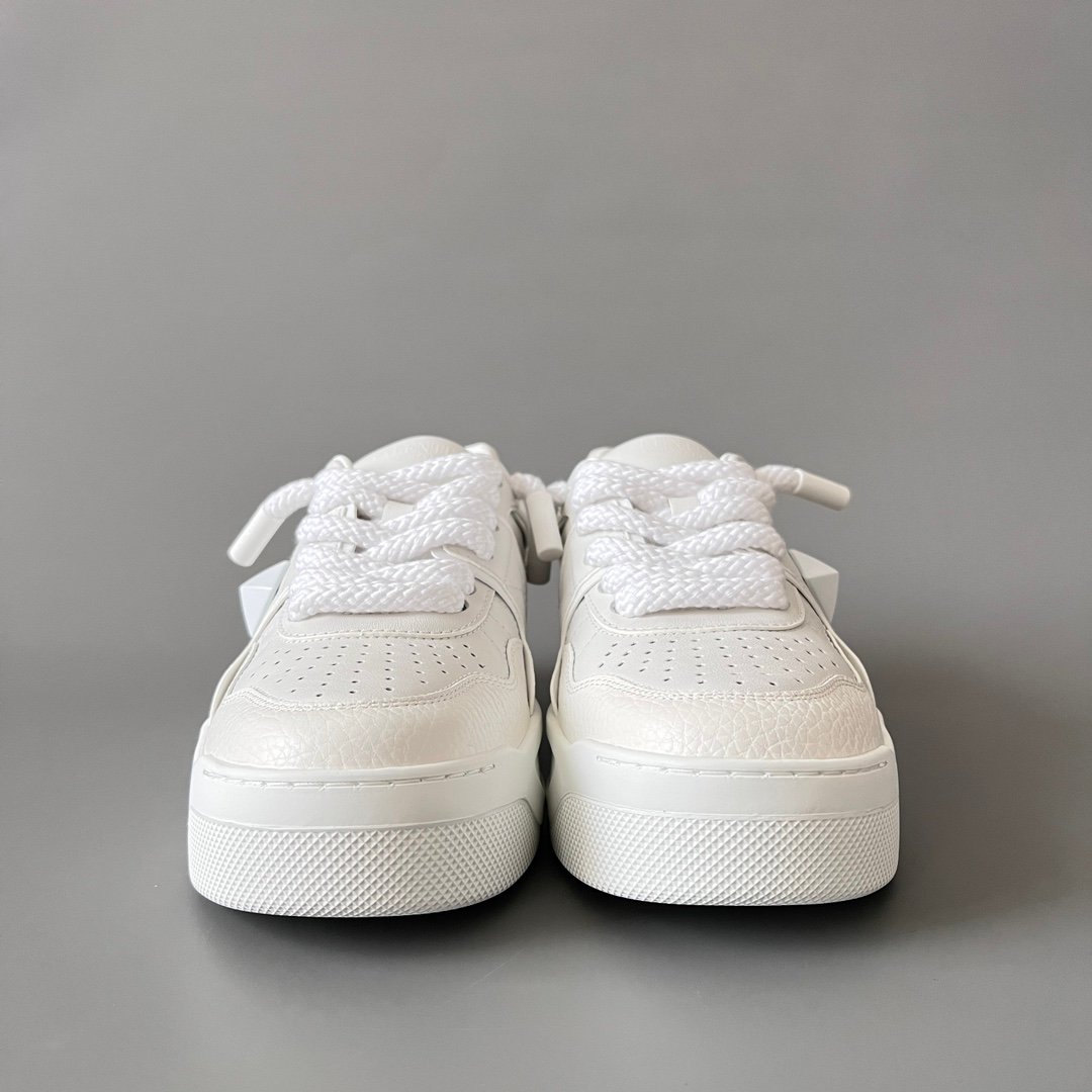 AuroraCustom Valentino GARAVANI Round-Toe Lace-Up Low-Top Sneakers (Premium Unisex All-White Full Leather Platform Court Edition) - Image 2