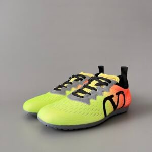 AuroraCustom Valentino Chromathon Woven Mesh Round-Toe Lace-Up Low-Top Casual Sneakers (Premium Women's High-Density Technical Fabric Neon Green Gradient Utility Trainer Edition)