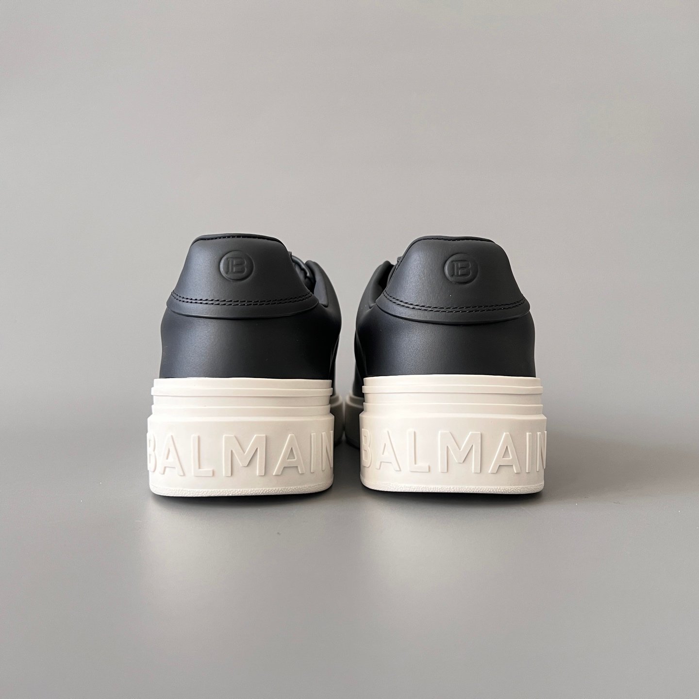 AuroraCustom BALMAIN B-Court Low-Top Platform Board Shoes (Premium Men's Minimalist Black Calfskin Solid Off-White TPU Outsole Luxury Edition) - Image 5