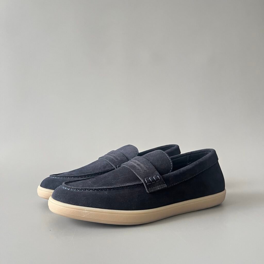 AuroraCustom ZEGNA 232 SS26 Suede Slip-On Loafers (Men's Deep Navy Blue / Gum Sole Edition)