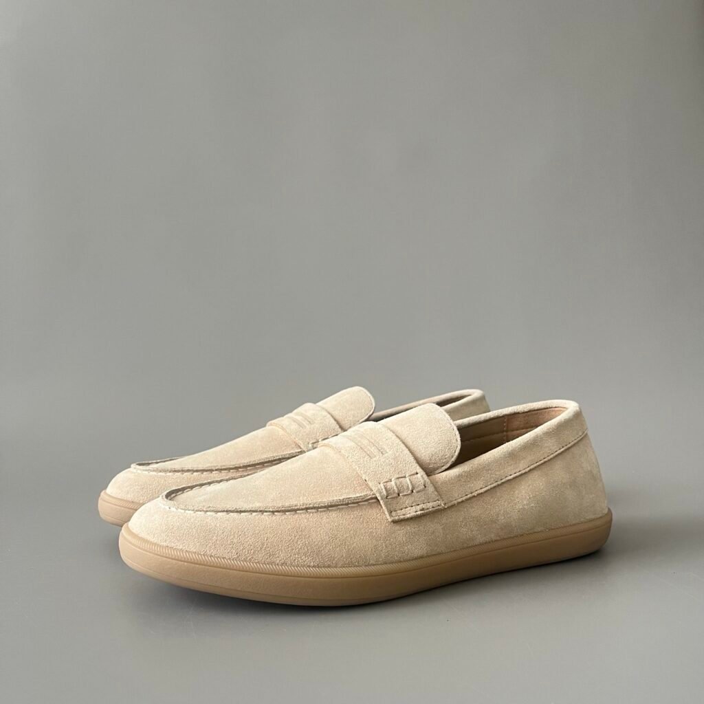 AuroraCustom ZEGNA 232 SS26 Suede Slip-On Loafers (Men's Sand Beige / Gum Sole Edition)