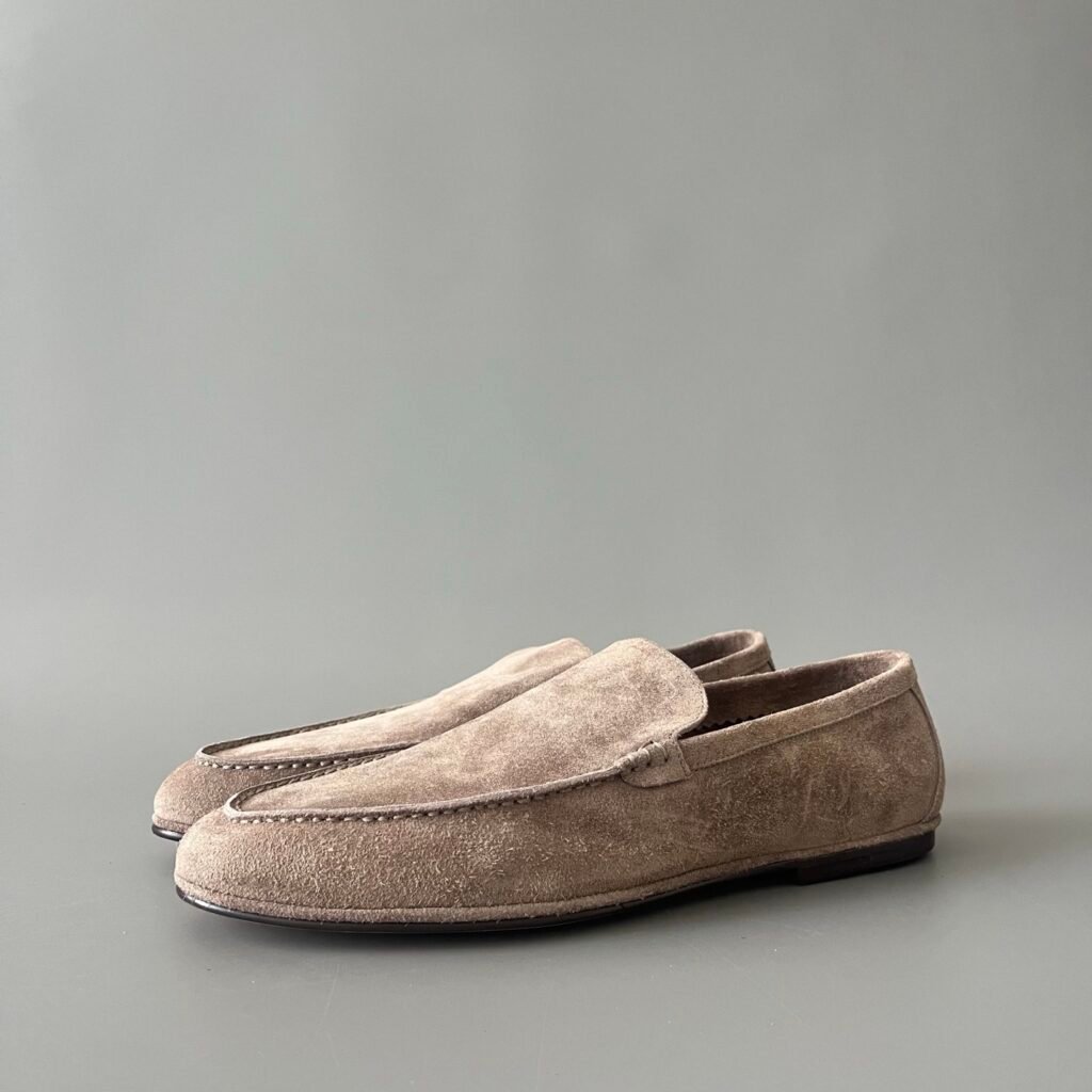 AuroraCustom LORO PIANA Summer Anton Walk Slip-On Loafers (Men's Taupe / Sand Suede Leather Sole Edition)