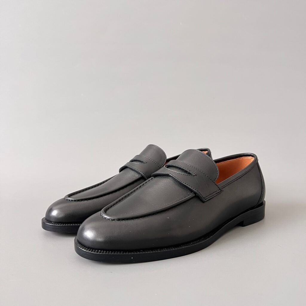AuroraCustom LORO PIANA Sergio Calfskin Slip-On Loafers (Classic Black Leather Sole Edition)