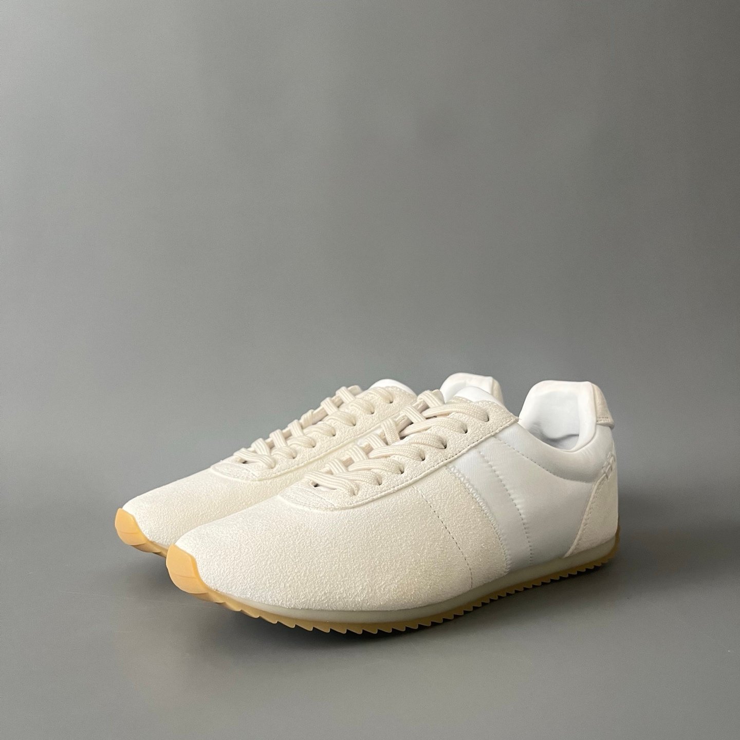 AuroraCustom LORO PIANA Fast Walk Suede Lace-Up Sneakers (Unisex Off-White / Cream Lifestyle Edition)