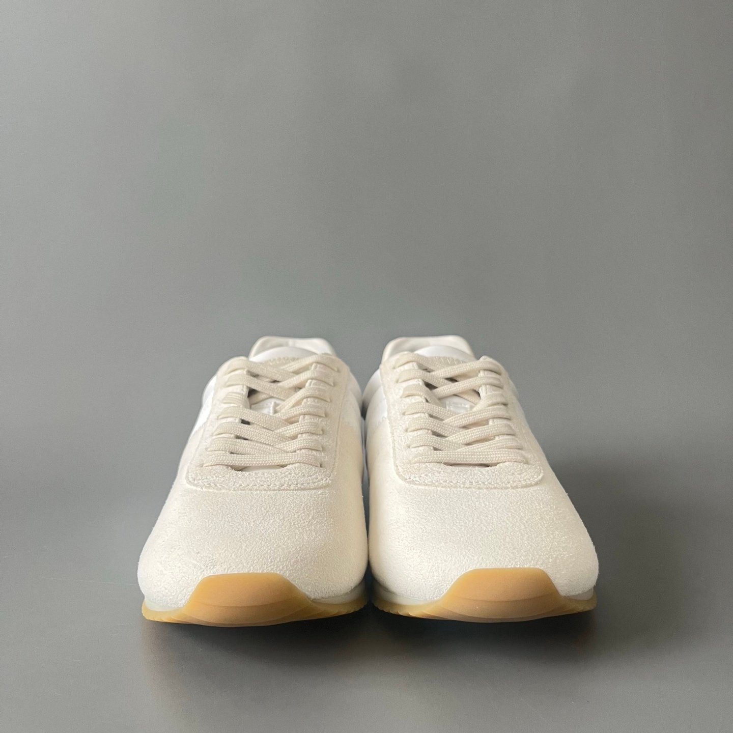 AuroraCustom LORO PIANA Fast Walk Suede Lace-Up Sneakers (Unisex Off-White / Cream Lifestyle Edition) - Image 2