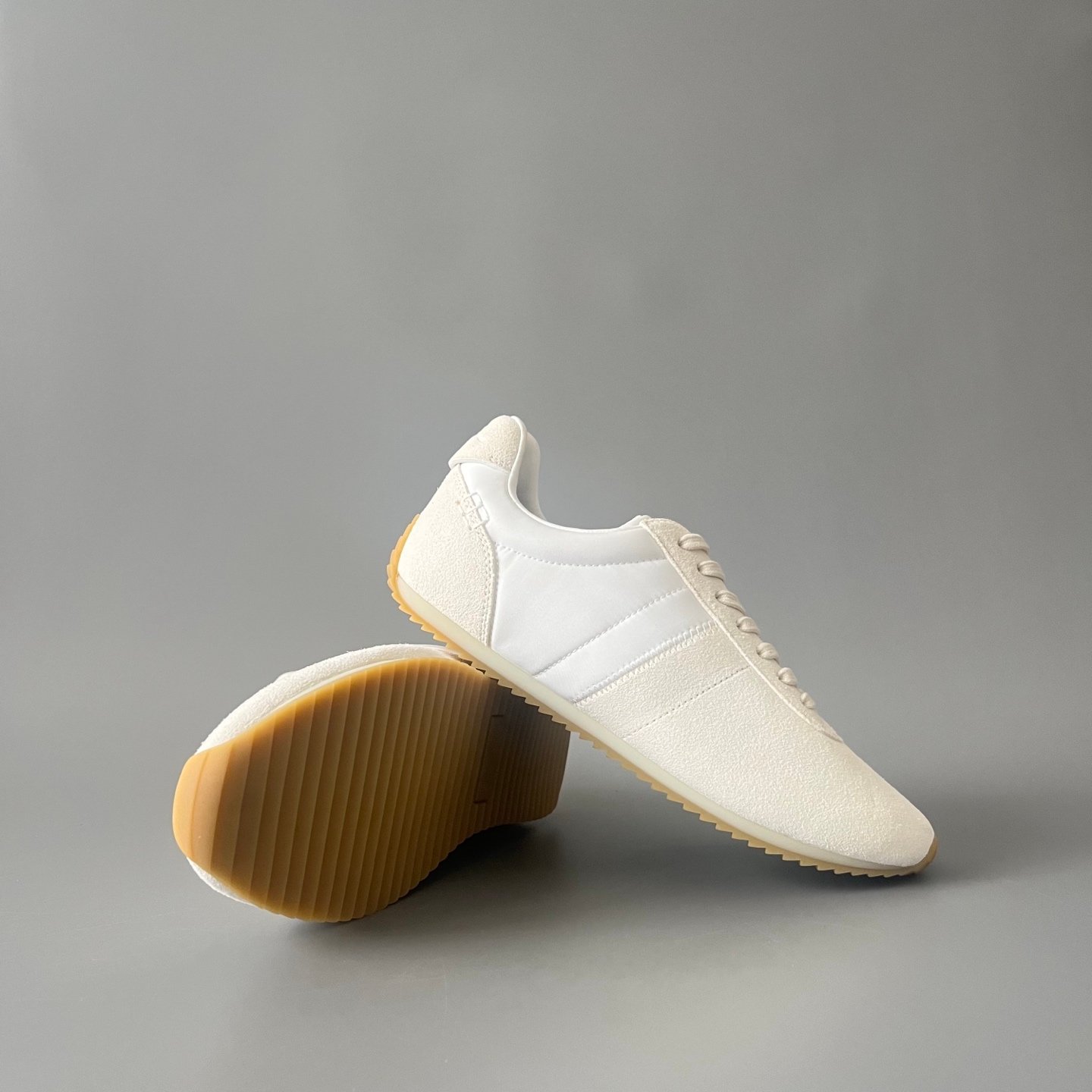 AuroraCustom LORO PIANA Fast Walk Suede Lace-Up Sneakers (Unisex Off-White / Cream Lifestyle Edition) - Image 7