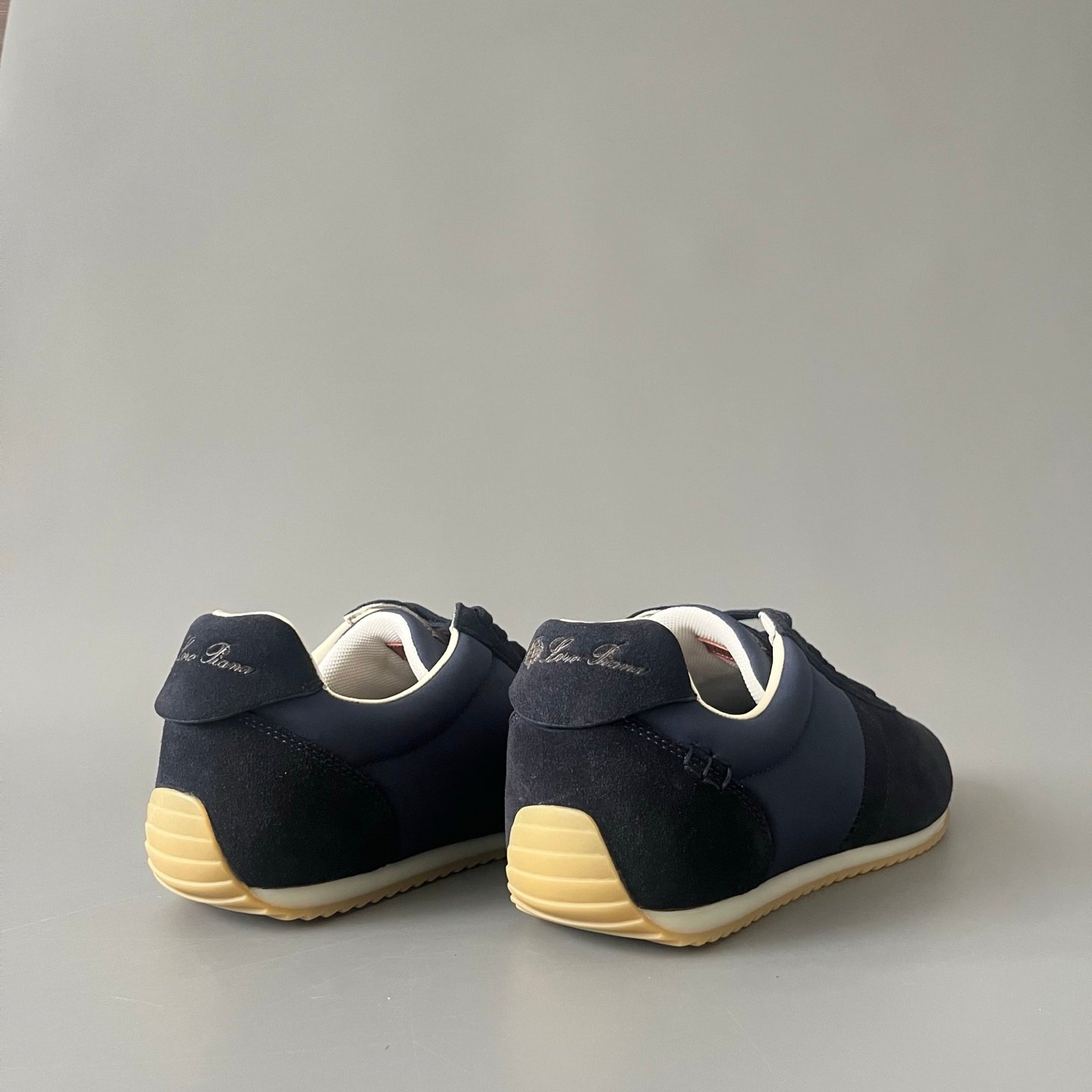 AuroraCustom LORO PIANA Fast Walk Suede Lace-Up Sneakers (Unisex Deep Navy Blue Lifestyle Edition) - Image 4