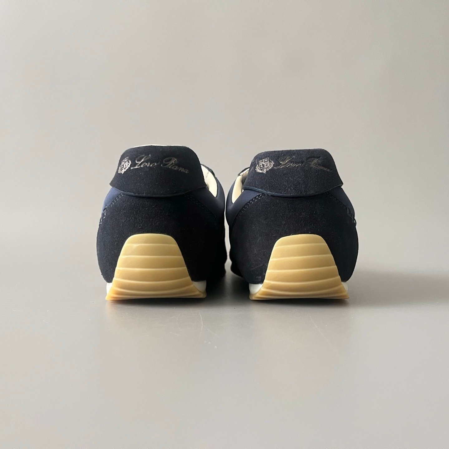 AuroraCustom LORO PIANA Fast Walk Suede Lace-Up Sneakers (Unisex Deep Navy Blue Lifestyle Edition) - Image 5